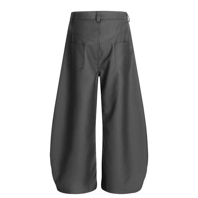 TALKLESSFASHION GXFortune Premium American Commuter Drape Black Scimitar Trousers for Men and Women