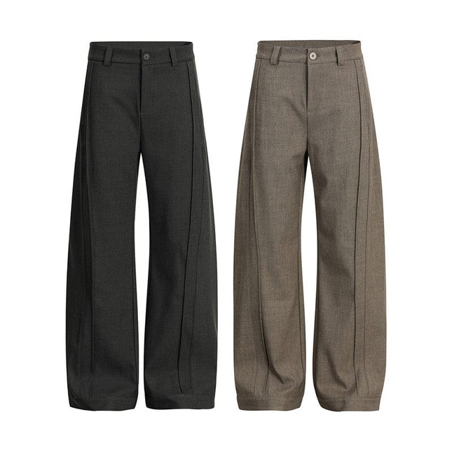 TALKLESSFASHION GXFortune Retro Deconstructed Design Old Money Style Trousers for Men and Women Loose Casual High-End Straight Pants