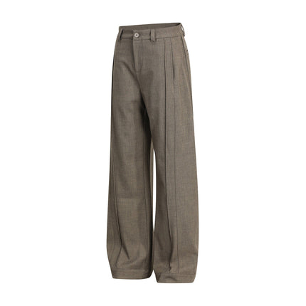 TALKLESSFASHION GXFortune Retro Deconstructed Design Old Money Style Trousers for Men and Women Loose Casual High-End Straight Pants