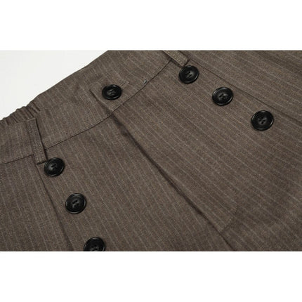 TALKLESSFASHION GXFortune Vintage High-End Button-Down Casual Pants Men's and Women's Trendy Old Money Style Straight Loose Floor-Length Pants