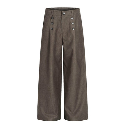 TALKLESSFASHION GXFortune Vintage High-End Button-Down Casual Pants Men's and Women's Trendy Old Money Style Straight Loose Floor-Length Pants