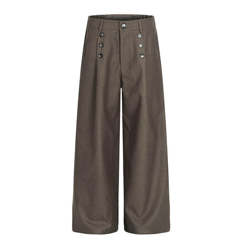 THETLSTUDIO GXFortune Vintage High-End Button-Down Casual Pants Men's and Women's Trendy Old Money Style Straight Loose Floor-Length Pants