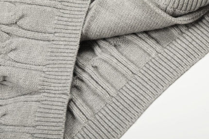 TALKLESSFASHION GXFortune Vintage Lazy Wind Twist Hooded Knit Cardigan Men's and Women's Fall Winter Loose Casual Sweater Coat