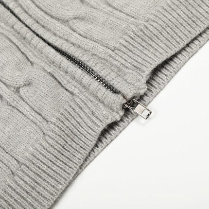 TALKLESSFASHION GXFortune Vintage Lazy Wind Twist Hooded Knit Cardigan Men's and Women's Fall Winter Loose Casual Sweater Coat