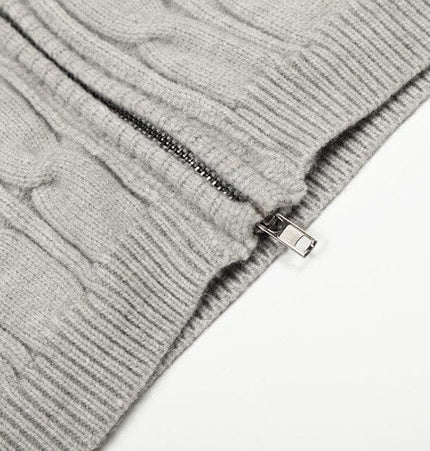 THETLSTUDIO GXFortune Vintage Lazy Wind Twist Hooded Knit Cardigan Men's and Women's Fall Winter Loose Casual Sweater Coat