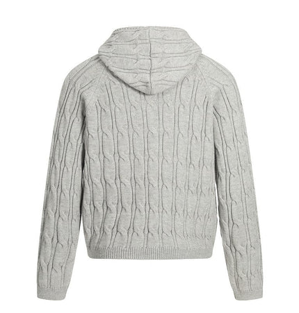 THETLSTUDIO GXFortune Vintage Lazy Wind Twist Hooded Knit Cardigan Men's and Women's Fall Winter Loose Casual Sweater Coat