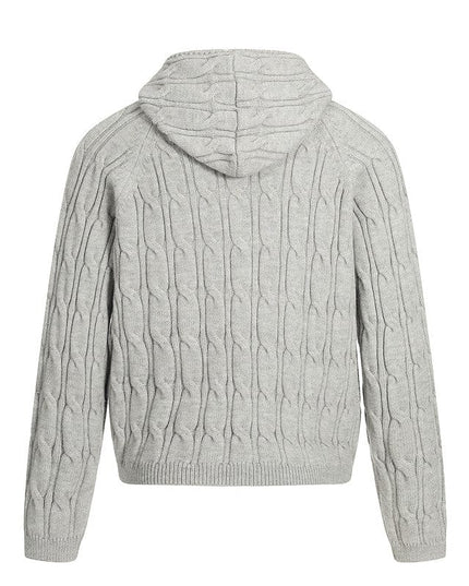 TALKLESSFASHION GXFortune Vintage Lazy Wind Twist Hooded Knit Cardigan Men's and Women's Fall Winter Loose Casual Sweater Coat