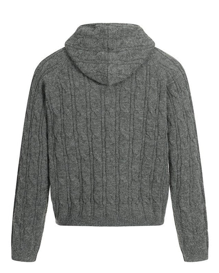 TALKLESSFASHION GXFortune Vintage Lazy Wind Twist Hooded Knit Cardigan Men's and Women's Fall Winter Loose Casual Sweater Coat