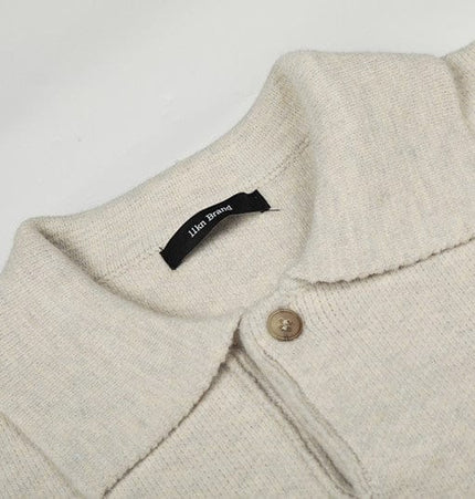 THETLSTUDIO GXFortune Winter American Heavy Solid Color Polo Collar Sweater Men's and Women's High-End Loose Warm Top Trend