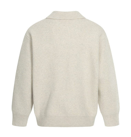 THETLSTUDIO GXFortune Winter American Heavy Solid Color Polo Collar Sweater Men's and Women's High-End Loose Warm Top Trend