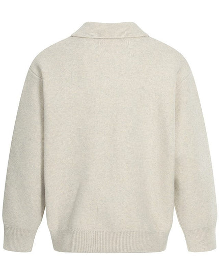 TALKLESSFASHION GXFortune Winter American Heavy Solid Color Polo Collar Sweater Men's and Women's High-End Loose Warm Top Trend