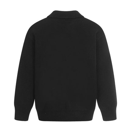 TALKLESSFASHION GXFortune Winter American Heavy Solid Color Polo Collar Sweater Men's and Women's High-End Loose Warm Top Trend