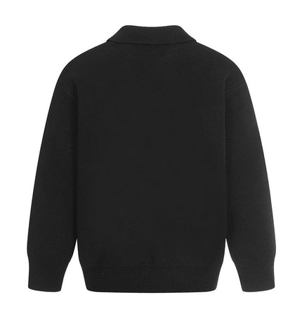 THETLSTUDIO GXFortune Winter American Heavy Solid Color Polo Collar Sweater Men's and Women's High-End Loose Warm Top Trend