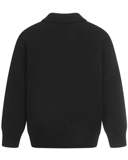 TALKLESSFASHION GXFortune Winter American Heavy Solid Color Polo Collar Sweater Men's and Women's High-End Loose Warm Top Trend