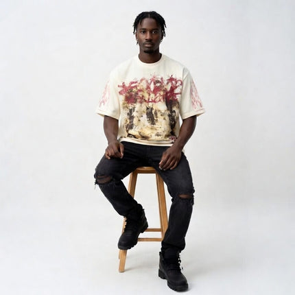 TALKLESSFASHION HELLSTAR All-Over Vintage T-Shirt