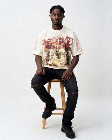 TALKLESSFASHION HELLSTAR All-Over Vintage T-Shirt