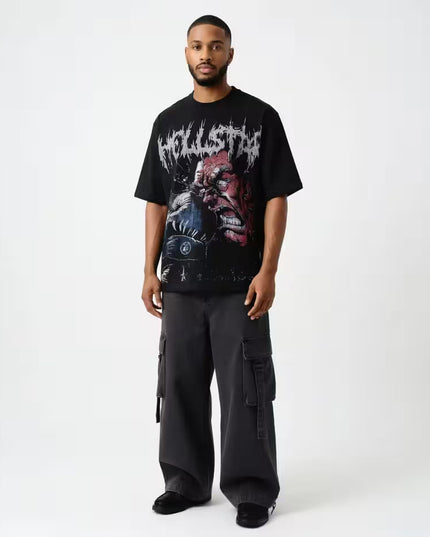 TALKLESSFASHION HELLSTAR All-Over Vintage T-Shirt