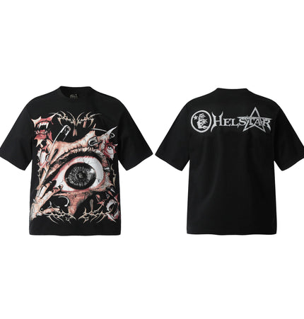 THETLSTUDIO HELLSTARSTA All-over vintage short sleeve T-shirt tie clip