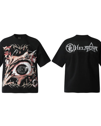 TALKLESSFASHION HELLSTARSTA All-over vintage short sleeve T-shirt tie clip