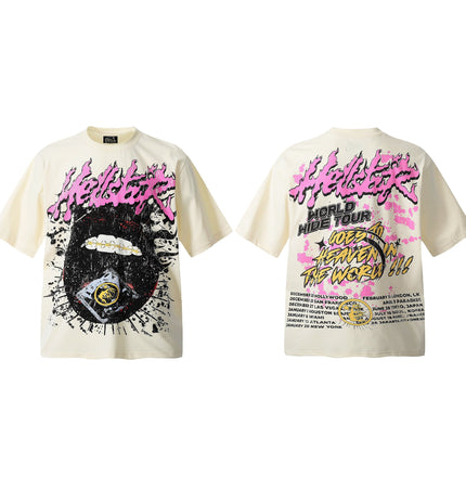 THETLSTUDIO HELLSTARSTA all-over vintage short-sleeved T-shirt