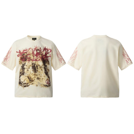 TALKLESSFASHION HELLSTARSTA all-over vintage short-sleeved T-shirt