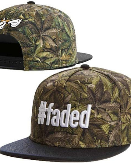 TALKLESSFASHION Hemp leaf - faded Faded Fashion Hip Hop Athleisure Men and Women Breathable Caps Adult Adjustable Flat Brim Hat Sun Hat Baseball Cap