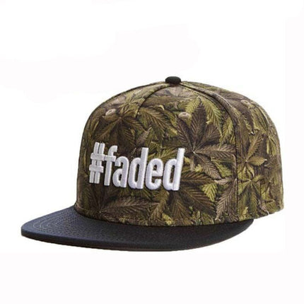 TALKLESSFASHION Hemp leaf - faded Faded Fashion Hip Hop Athleisure Men and Women Breathable Caps Adult Adjustable Flat Brim Hat Sun Hat Baseball Cap