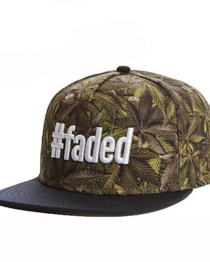 TALKLESSFASHION Hemp leaf - faded Faded Fashion Hip Hop Athleisure Men and Women Breathable Caps Adult Adjustable Flat Brim Hat Sun Hat Baseball Cap