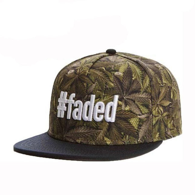 TALKLESSFASHION Hemp leaf - faded Faded Fashion Hip Hop Athleisure Men and Women Breathable Caps Adult Adjustable Flat Brim Hat Sun Hat Baseball Cap
