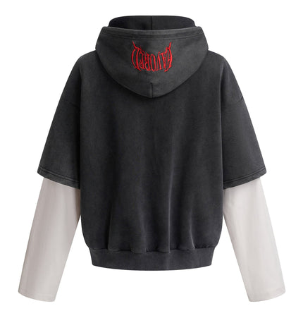 TALKLESSFASHION High Street Contrast Stitching Two Piece Hooded Pullover