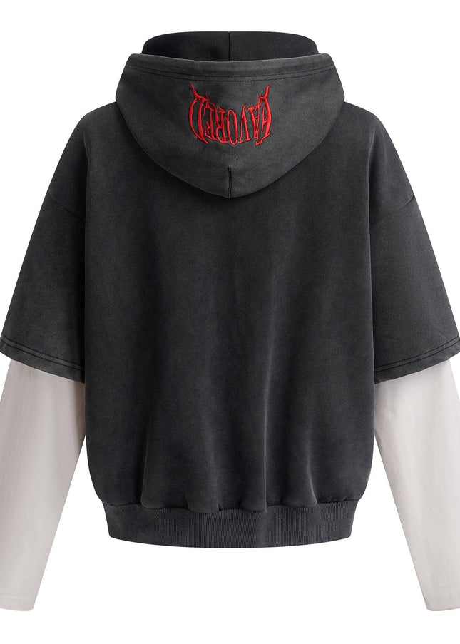 TALKLESSFASHION High Street Contrast Stitching Two Piece Hooded Pullover