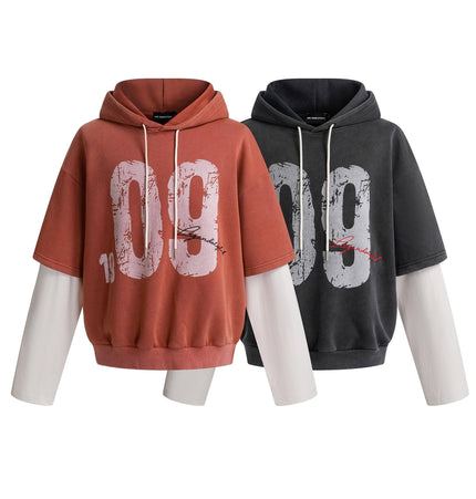TALKLESSFASHION High Street Contrast Stitching Two Piece Hooded Pullover