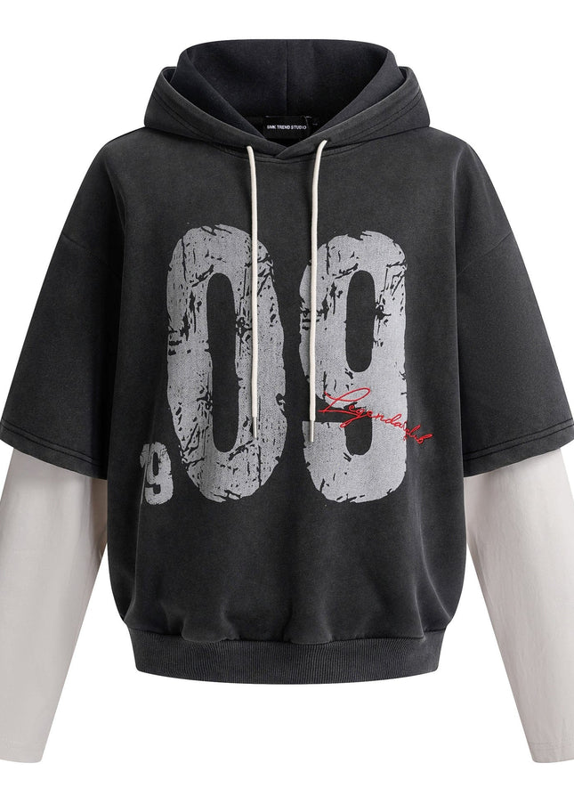 TALKLESSFASHION High Street Contrast Stitching Two Piece Hooded Pullover