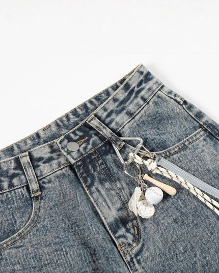 TALKLESSFASHION High Street Three-Bar Scimitar Jeans