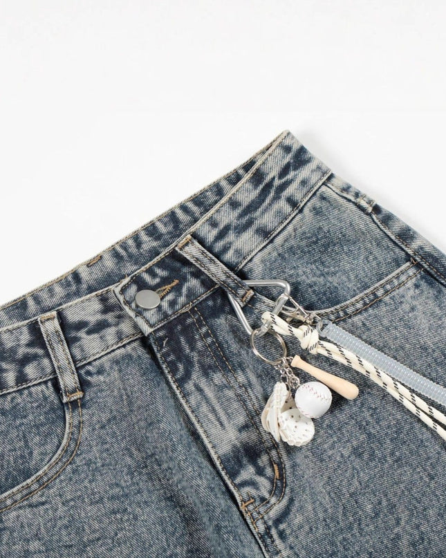 TALKLESSFASHION High Street Three-Bar Scimitar Jeans
