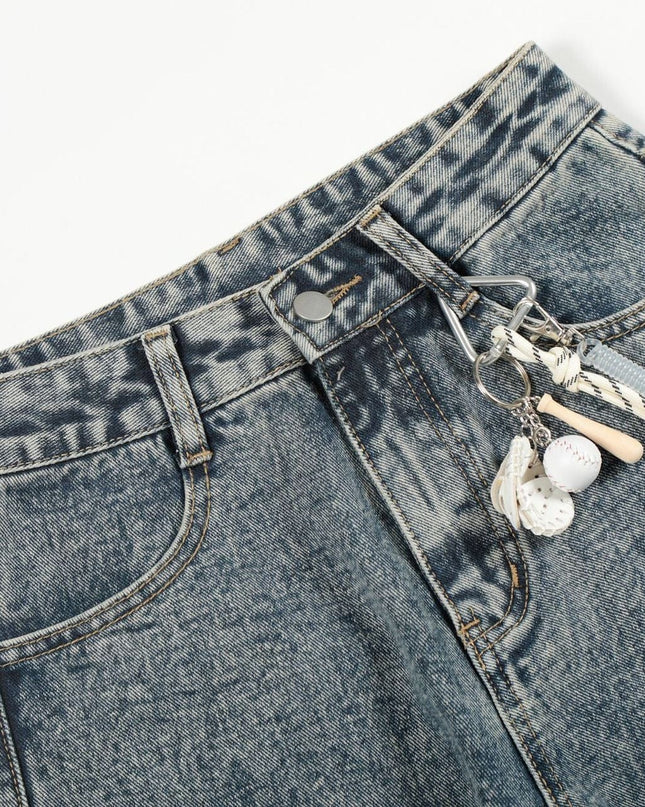 TALKLESSFASHION High Street Three-Bar Scimitar Jeans
