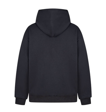 TALKLESSFASHION high street trendy zip Letter print hoodie