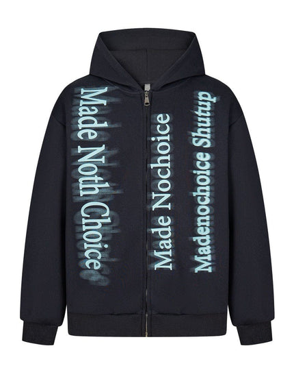 TALKLESSFASHION high street trendy zip Letter print hoodie