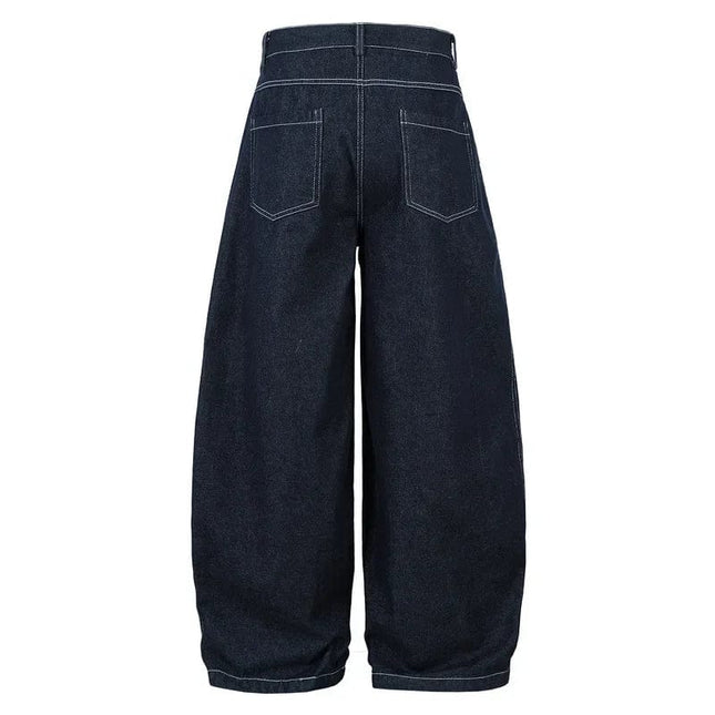 TALKLESSFASHION High Waist Pleated Blue Jeans—1007
