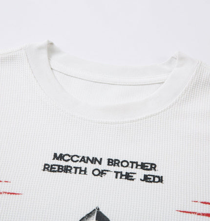 THETLSTUDIO Hip-Hop Dark Cross Graphic Long Sleeve Tee