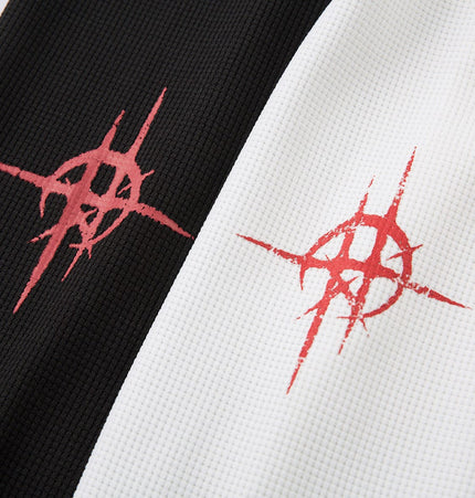 THETLSTUDIO Hip-Hop Dark Cross Graphic Long Sleeve Tee