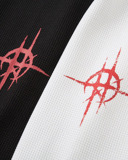 TALKLESSFASHION Hip-Hop Dark Cross Graphic Long Sleeve Tee