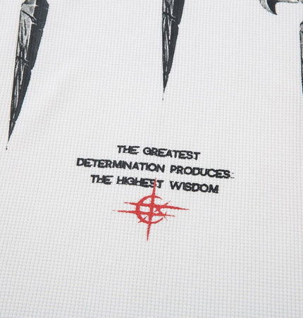 THETLSTUDIO Hip-Hop Dark Cross Graphic Long Sleeve Tee
