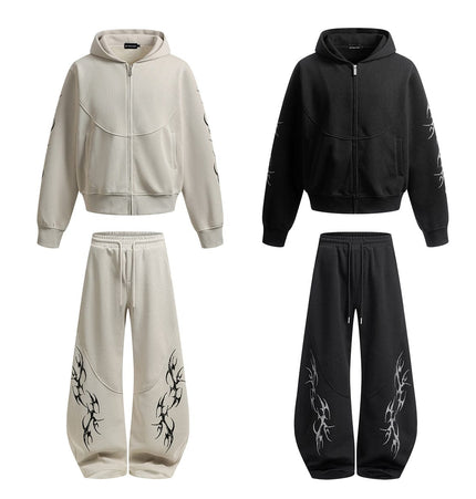 TALKLESSFASHION Hip-Hop Oversized Zipper Hoodie