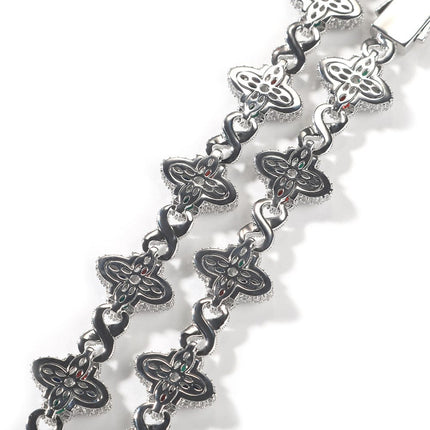 TALKLESSFASHION Hip-hop rap chain, infinite clover bracelet, fashion cool ruffian, high-end 5A zircon color necklace jewelry