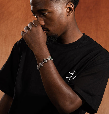 TALKLESSFASHION Hip-hop rap chain, infinite clover bracelet, fashion cool ruffian, high-end 5A zircon color necklace jewelry