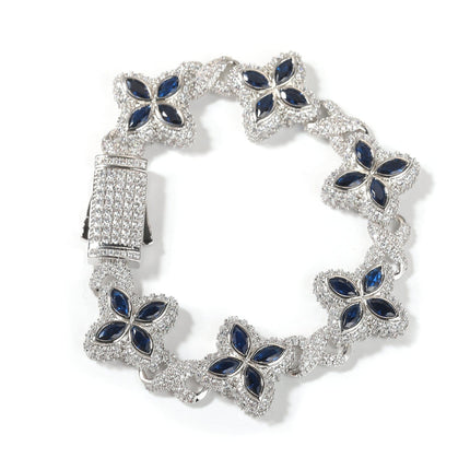 TALKLESSFASHION Hip-hop rap chain, infinite clover bracelet, fashion cool ruffian, high-end 5A zircon color necklace jewelry
