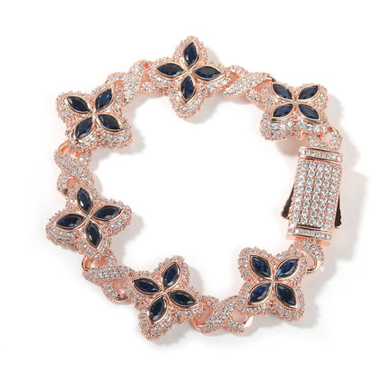 TALKLESSFASHION Hip-hop rap chain, infinite clover bracelet, fashion cool ruffian, high-end 5A zircon color necklace jewelry
