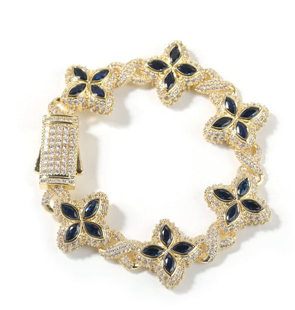TALKLESSFASHION Hip-hop rap chain, infinite clover bracelet, fashion cool ruffian, high-end 5A zircon color necklace jewelry