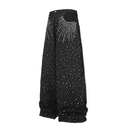 THETLSTUDIO Hot Diamond Wide-Leg Denim Jeans